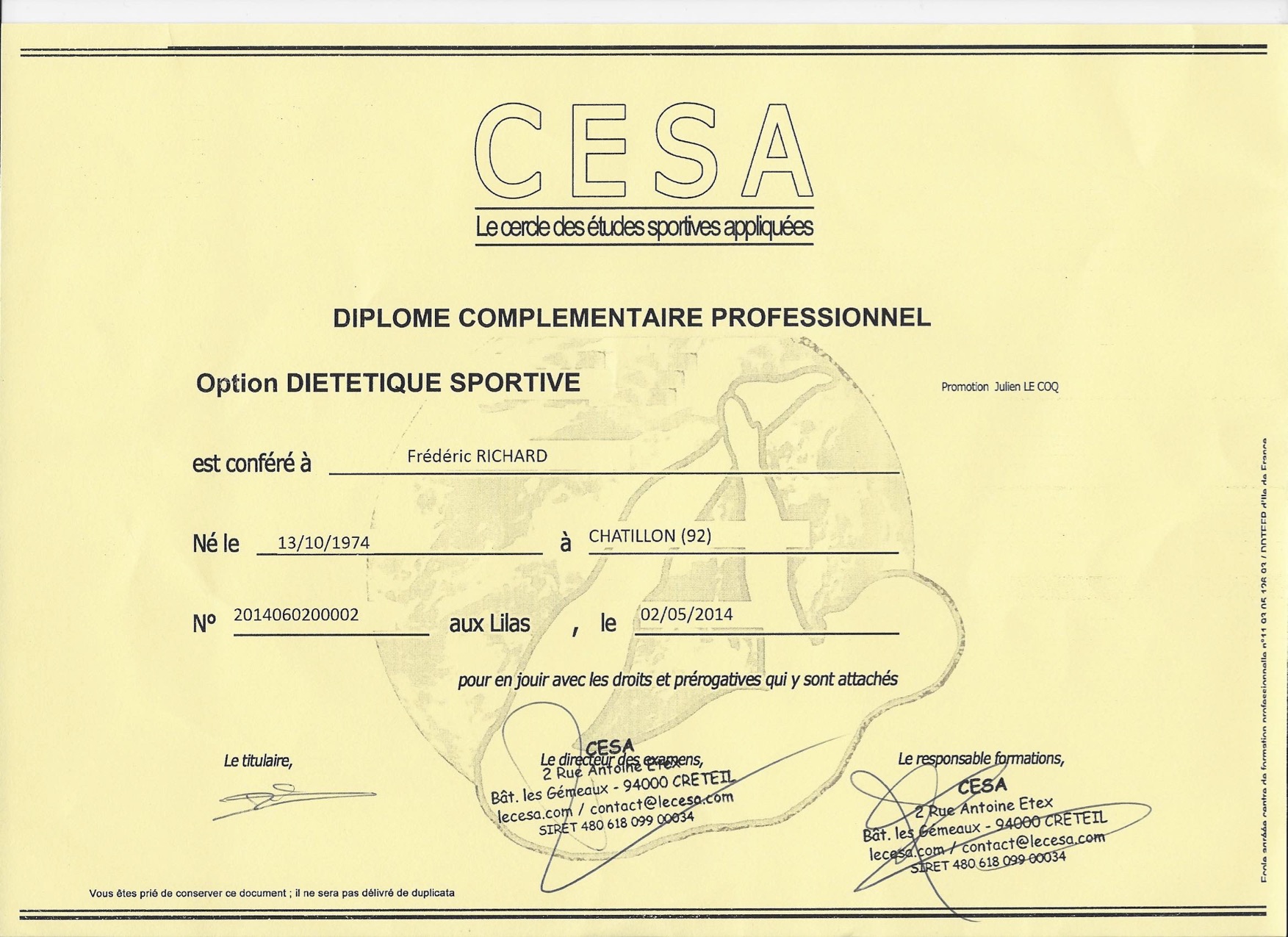 DCP DIETETIQUE DU SPORTIF